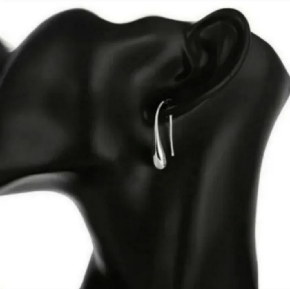 925 Sterling Silver Plated Waterdrop Jewelry Set Bracelet Necklace Earrings - Picture 14 of 14